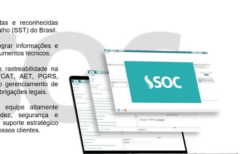 Sistema SOC — plataforma de gestão em SST